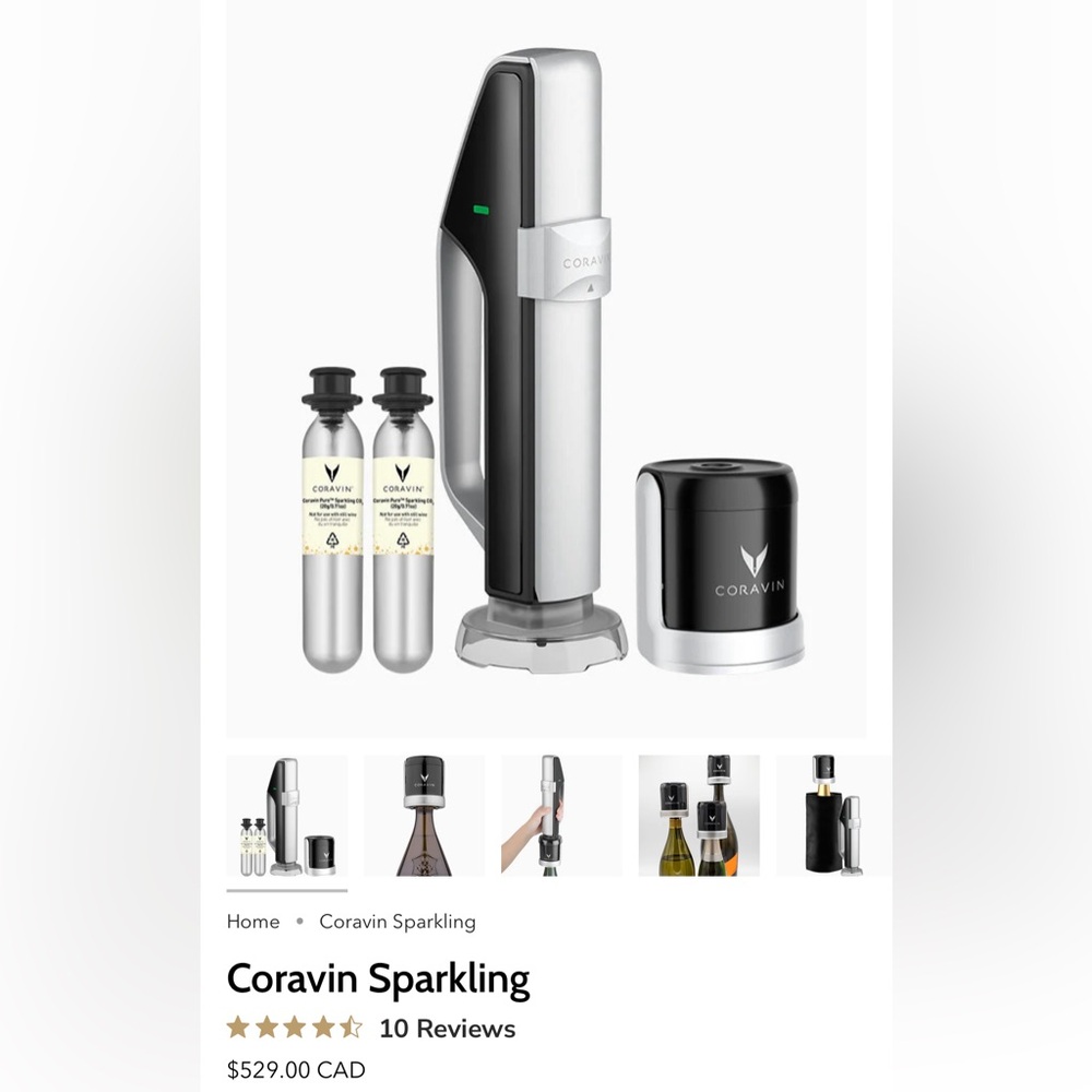 NWOT Coravin Sparkling Wine Bottle Preservation Set
